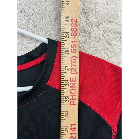 Mens Black & Red Sleeveless Athletic Shirt XL 46-48 100% Polyester Lightweight B - Picture 4 of 6